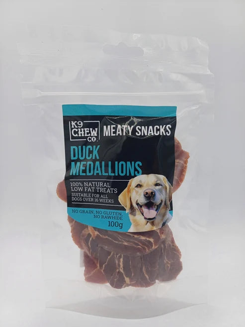 K9 Chew Meaty Snacks Duck Medallions 100g