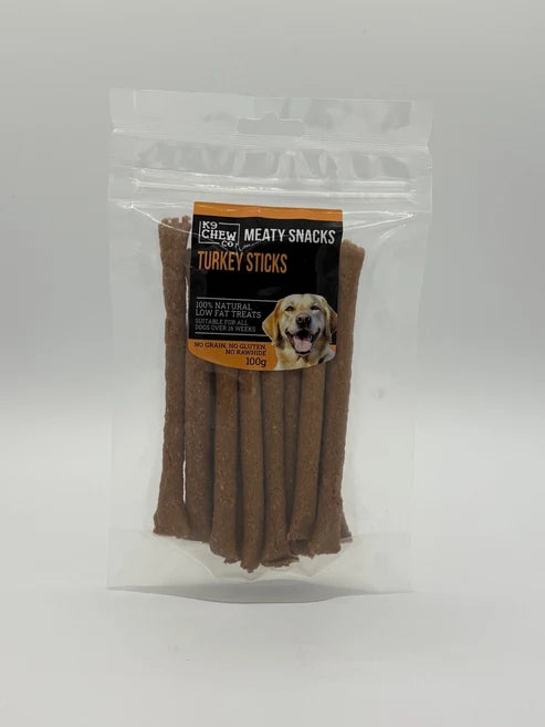 K9 Chew Meaty Snack Turkey Sticks 100g