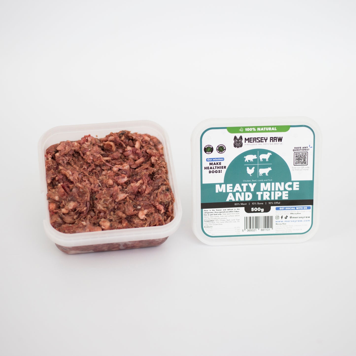 Mersey Raw Meaty Mince and Tripe Complete 500g