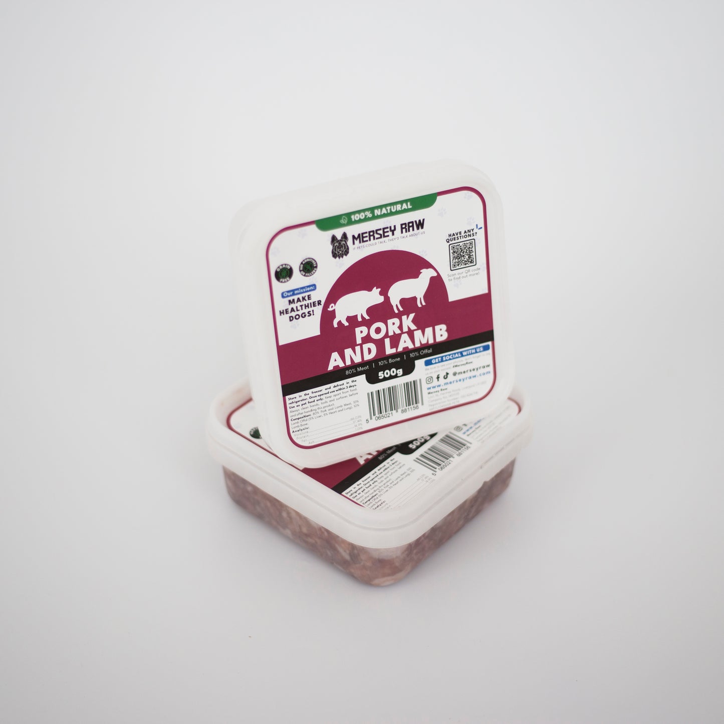 Mersey Raw Pork & Lamb Complete 500g