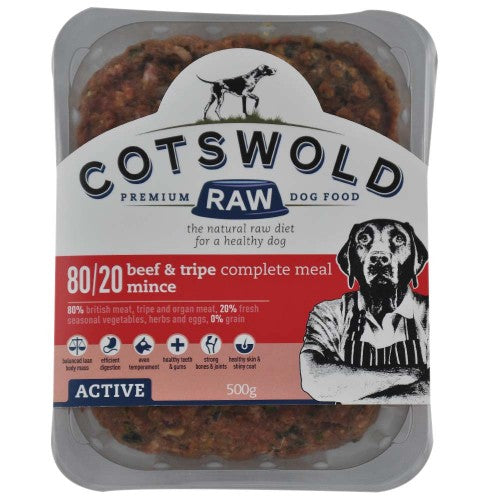 Cotswold Raw Beef & Tripe Active 80/20 500g