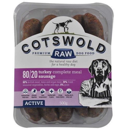 Cotswold Raw Turkey Sausages 80/20 500g