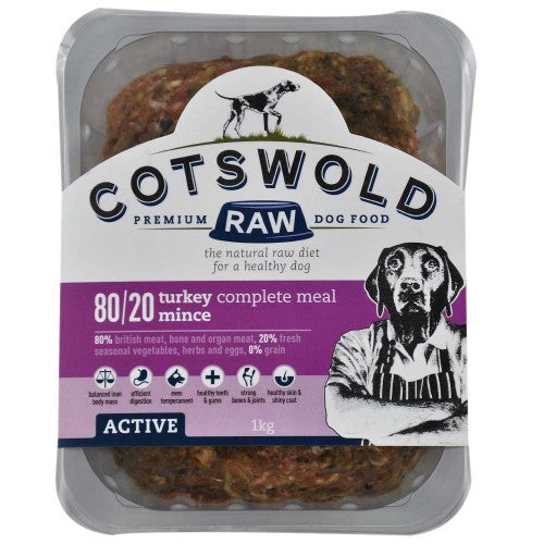Cotswold Raw Turkey 80/20 Active Mince 1kg