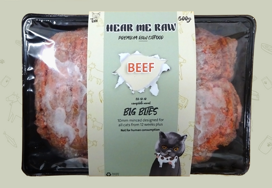 Hear me Raw Cat Beef Complete 500g tray