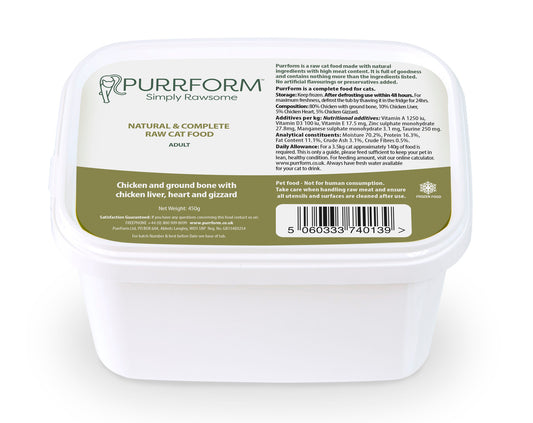 Purrform Chicken & ground bone with liver, heart & gizzard