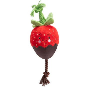 Chocolate Dipped Strawberry Dog Toy