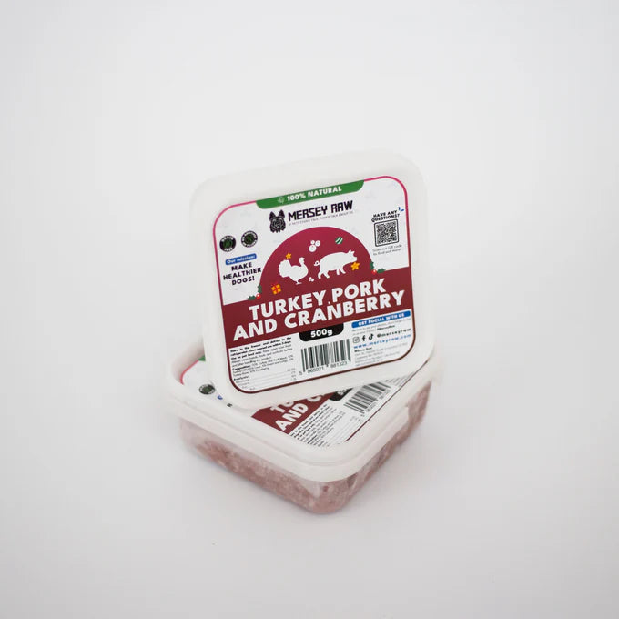 Mersey Raw Turkey, Pork & Cranberry 500g