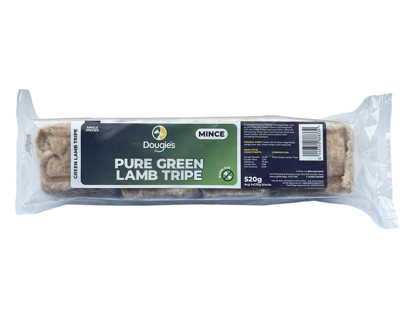 Dougie`s Pure Green Lamb Tripe 520g