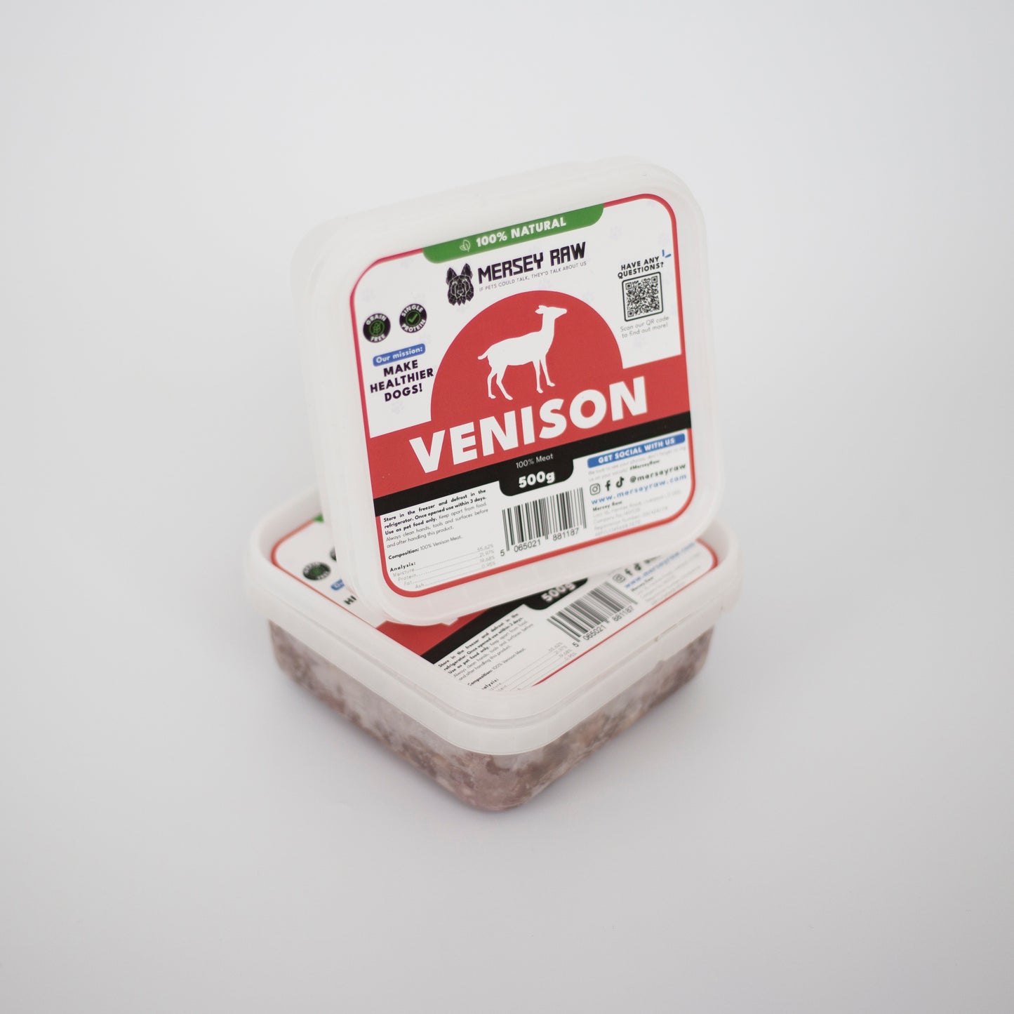 Mersey Raw Venison Boneless 500g